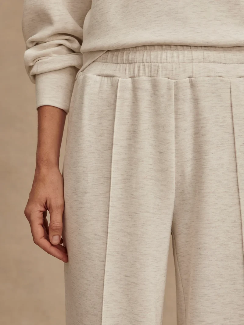 Wide Leg Pant 28" Ivory Marl