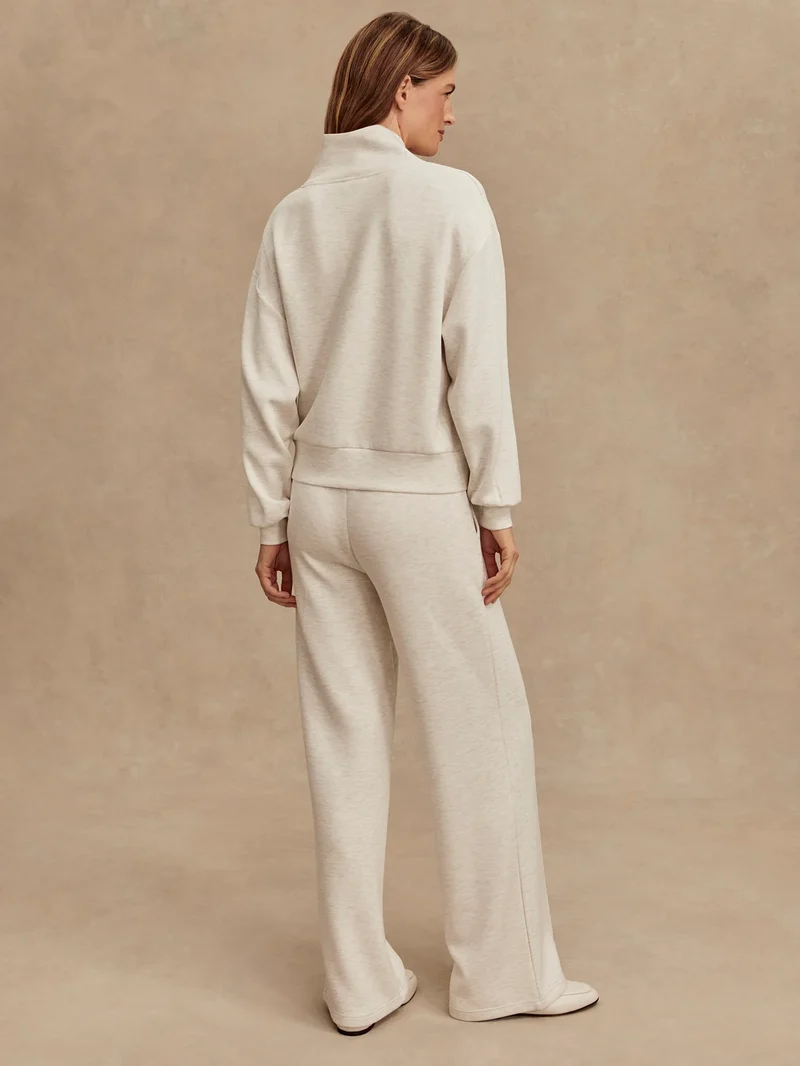 Wide Leg Pant 28" Ivory Marl