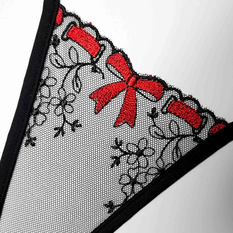 The Gift - Mini G-String - Schwarz/Rot