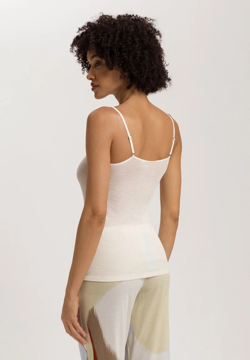 Woolen Lace Spaghetti Top | misty white 070827-072123