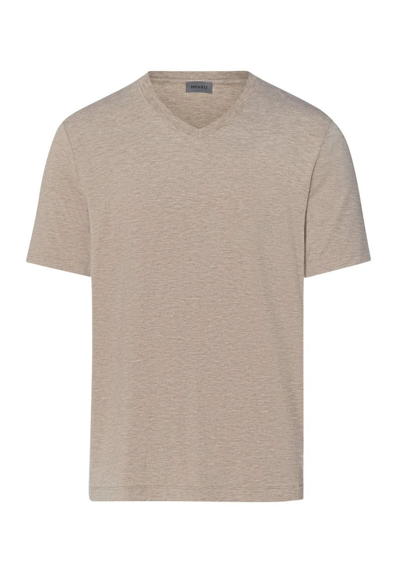 Casuals S/SLV Shirt V-Neck | hazelnut melange 075035-073115
