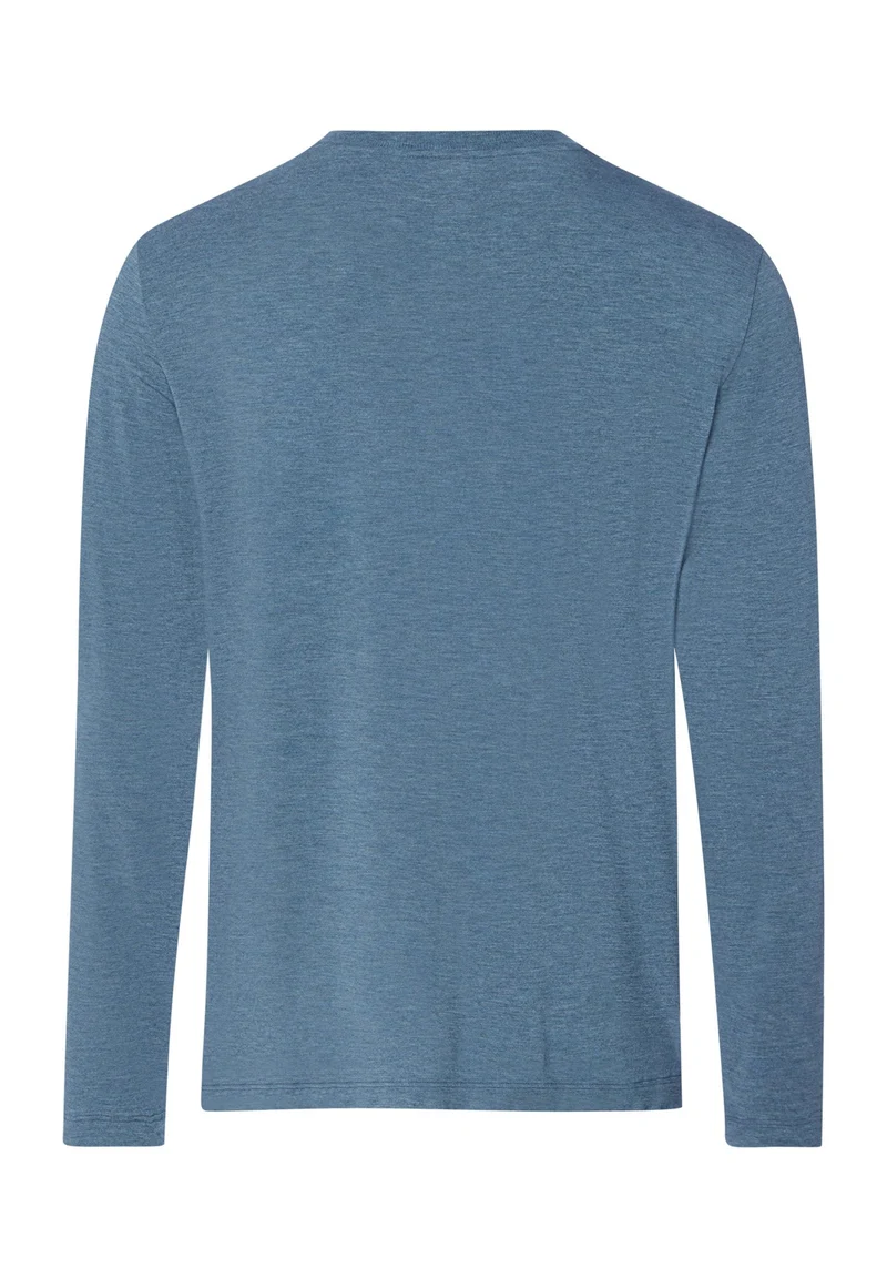Casuals L/SLV Shirt V-Neck | retro blue melange 075036-073082