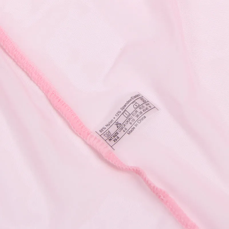 Sexy Kurze Morgenrobe – Pinkes Mesh & Nerz-Fell, Gürtel, verführerische Lingerie