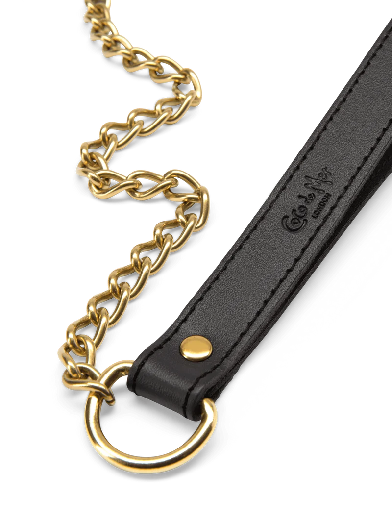 Coco de Mer Black Leather Lead