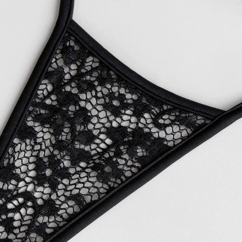 Vintage Lace - Mini G-String - Schwarz