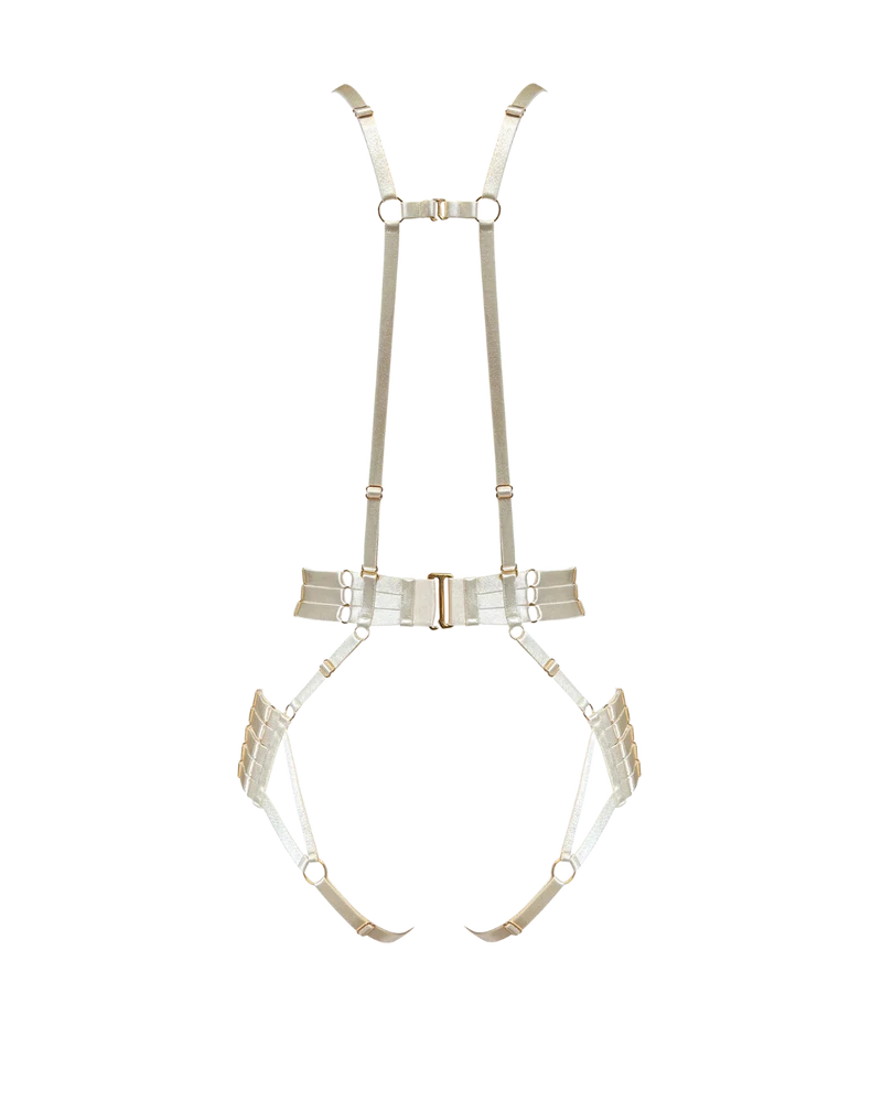 Bordelle Signature Strap Body Harness in Ivory