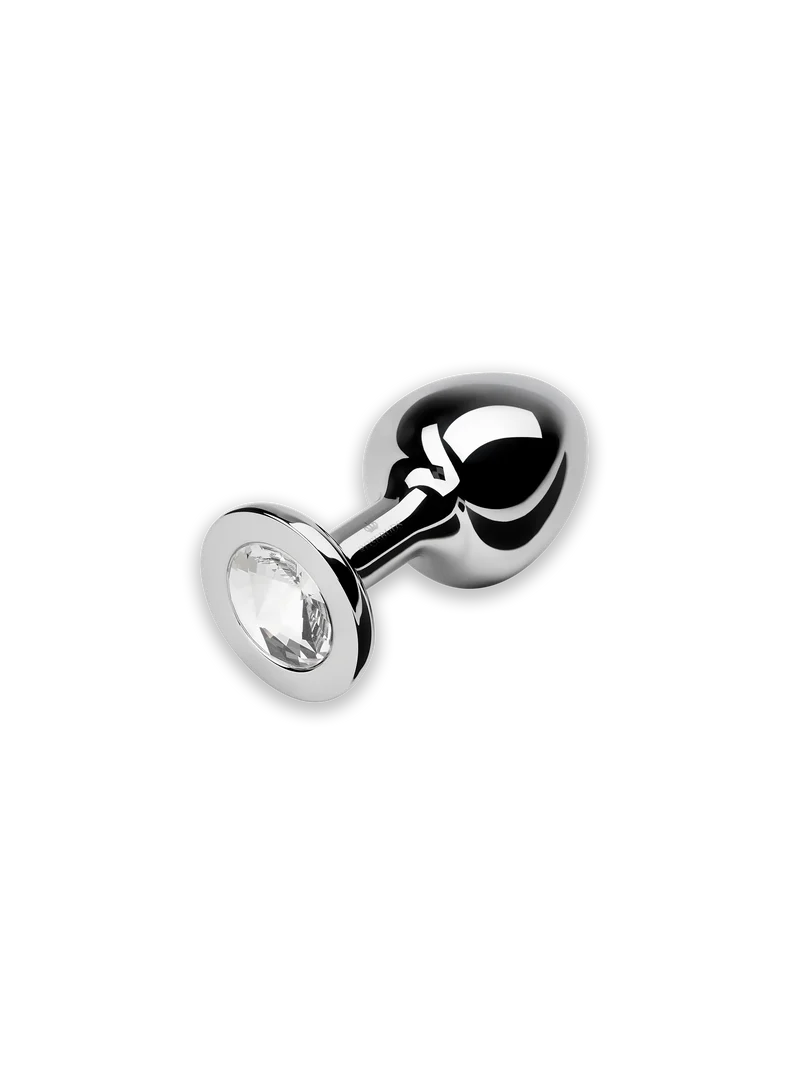 Julian Snelling Small Silver Stainless Steel Butt Plug with Crystal