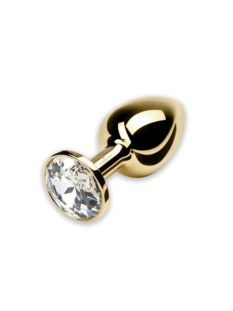 Julian Snelling Medium Gold Plated Stainless Steel Butt Plug with Crystal