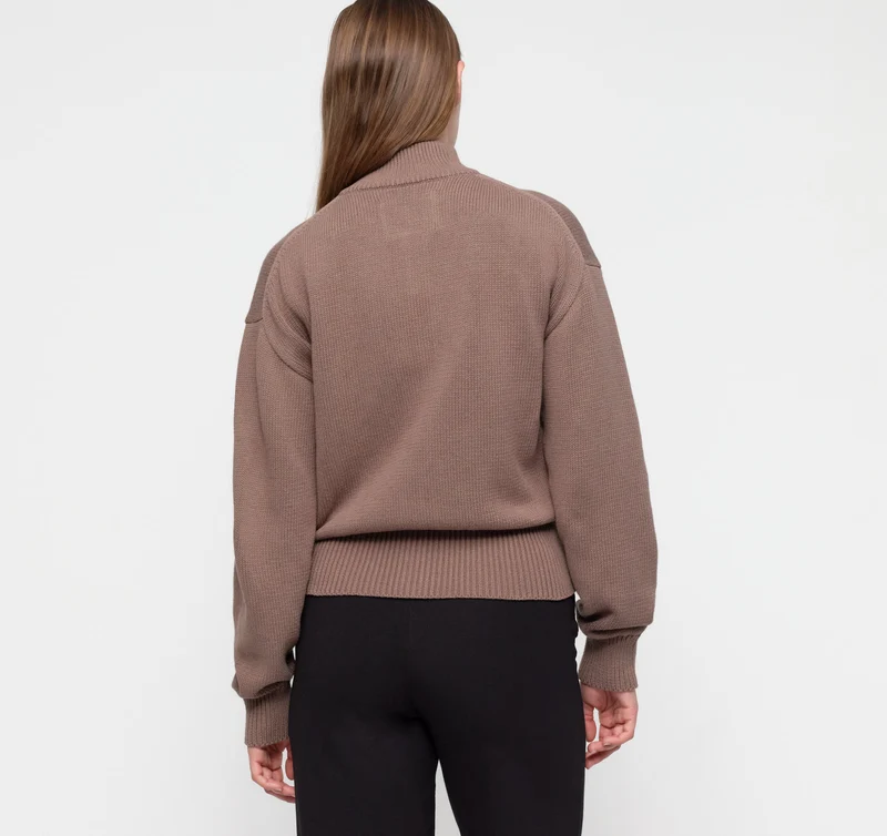 True Knit High Collar Cardigan