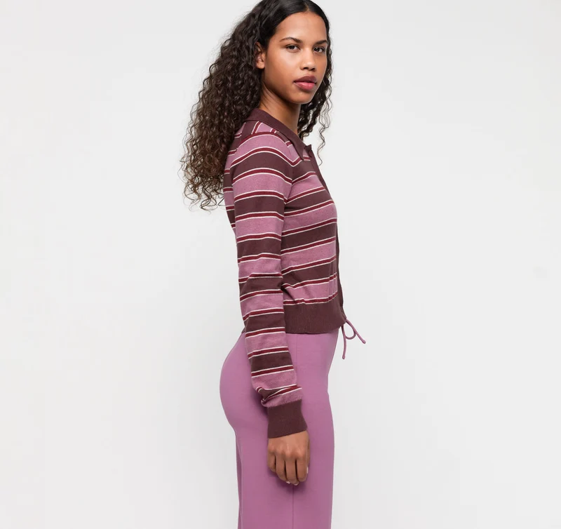 True Knit Fluffy Polo Cardigan