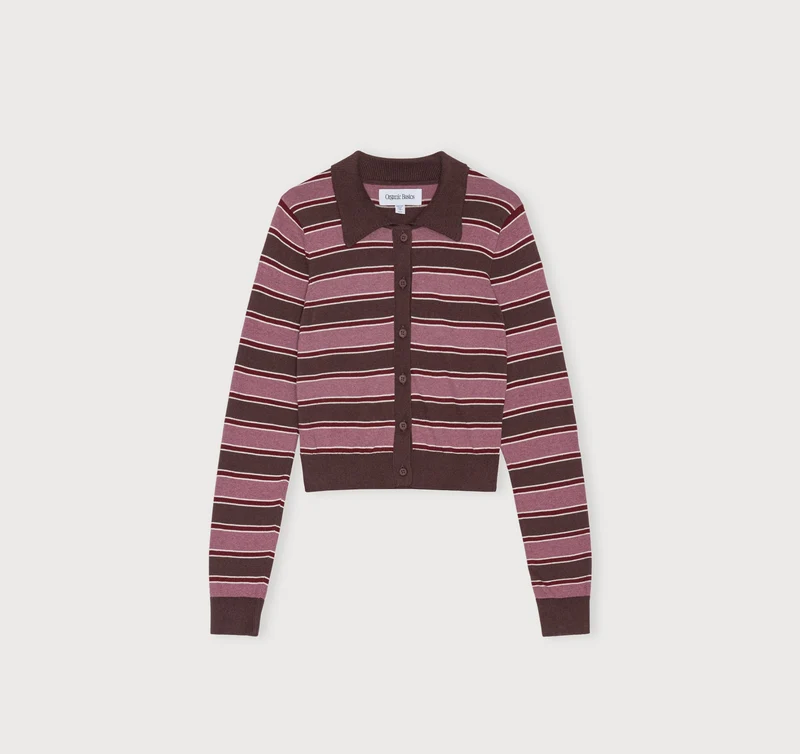 True Knit Fluffy Polo Cardigan