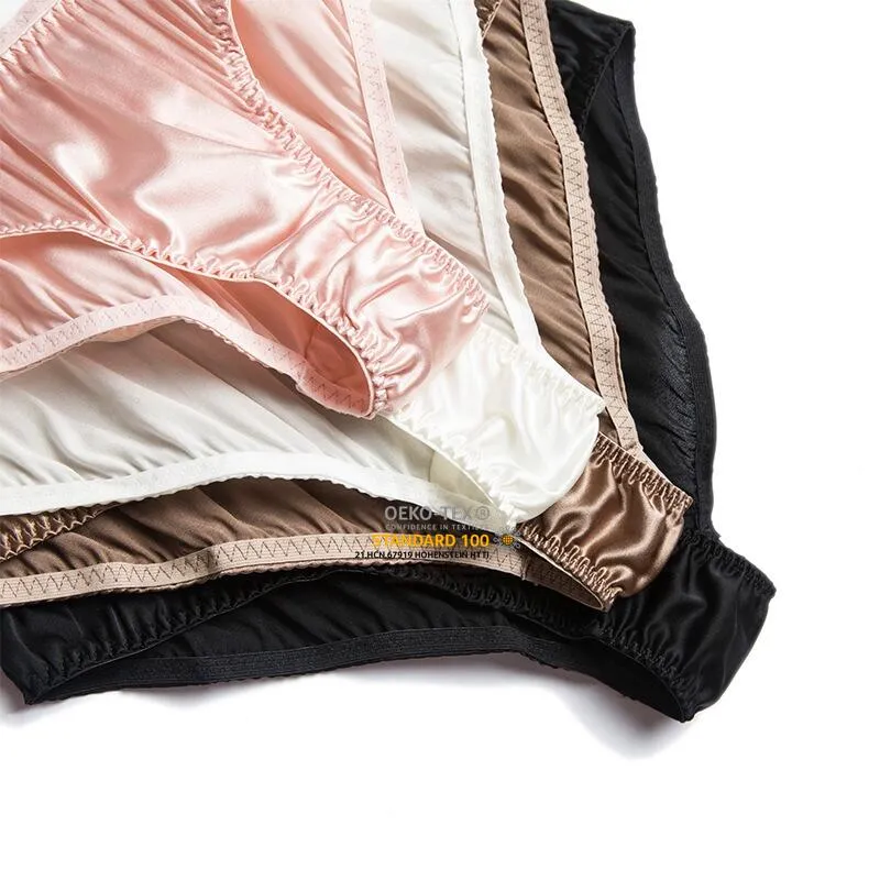 Weißer Seiden-Tanga mit niedrigem Bund, sexy Unterwäsche