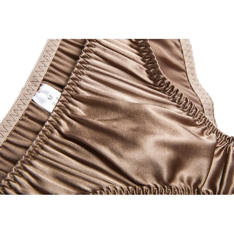 Weißer Seiden-Tanga mit niedrigem Bund, sexy Unterwäsche