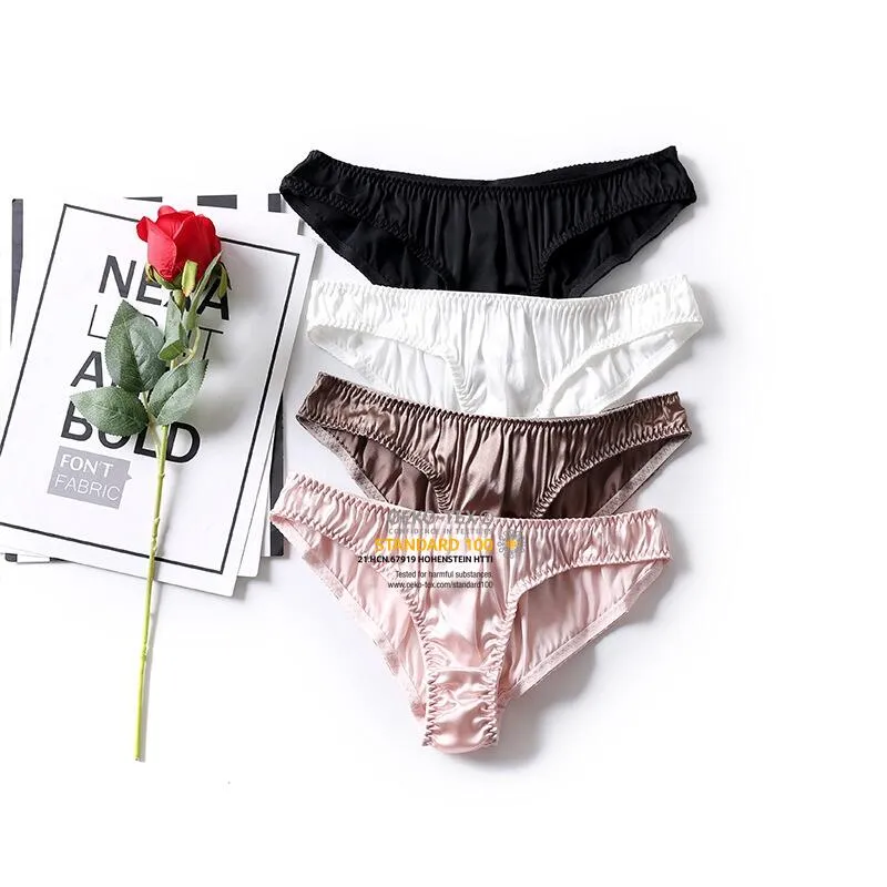 Rosa Seiden-Tanga mit niedrigem Bund, sexy Unterwäsche
