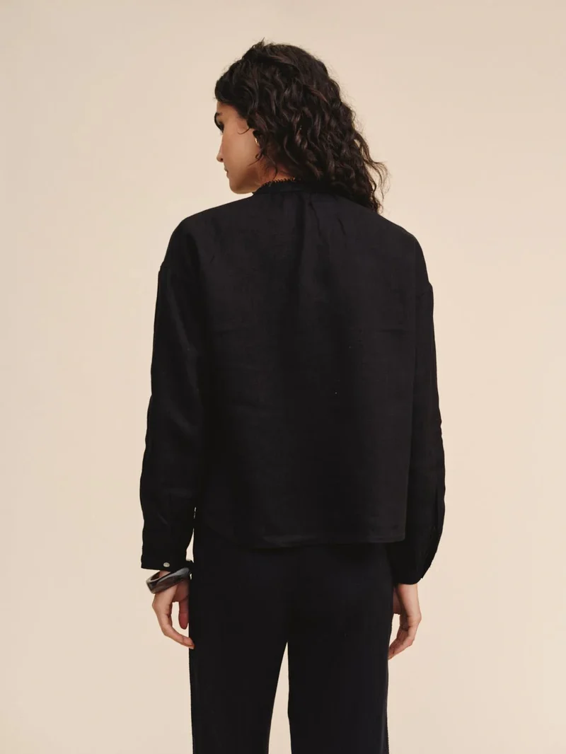 Mandarin Collar Shirt Black