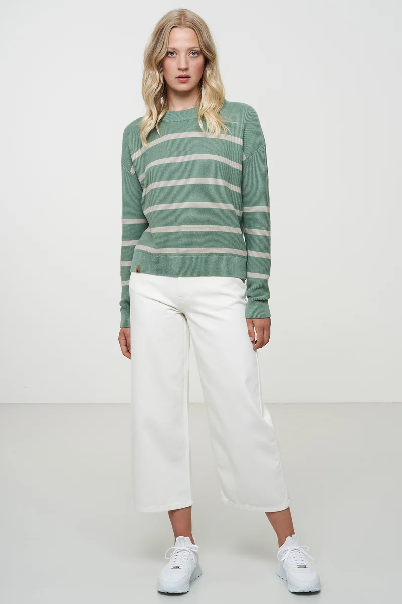 Gestreifter Pullover aus Bio Baumwolle