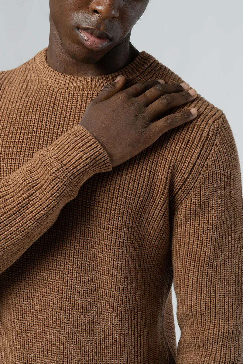 Ripp Strickpullover RAVI aus Bio Baumwolle