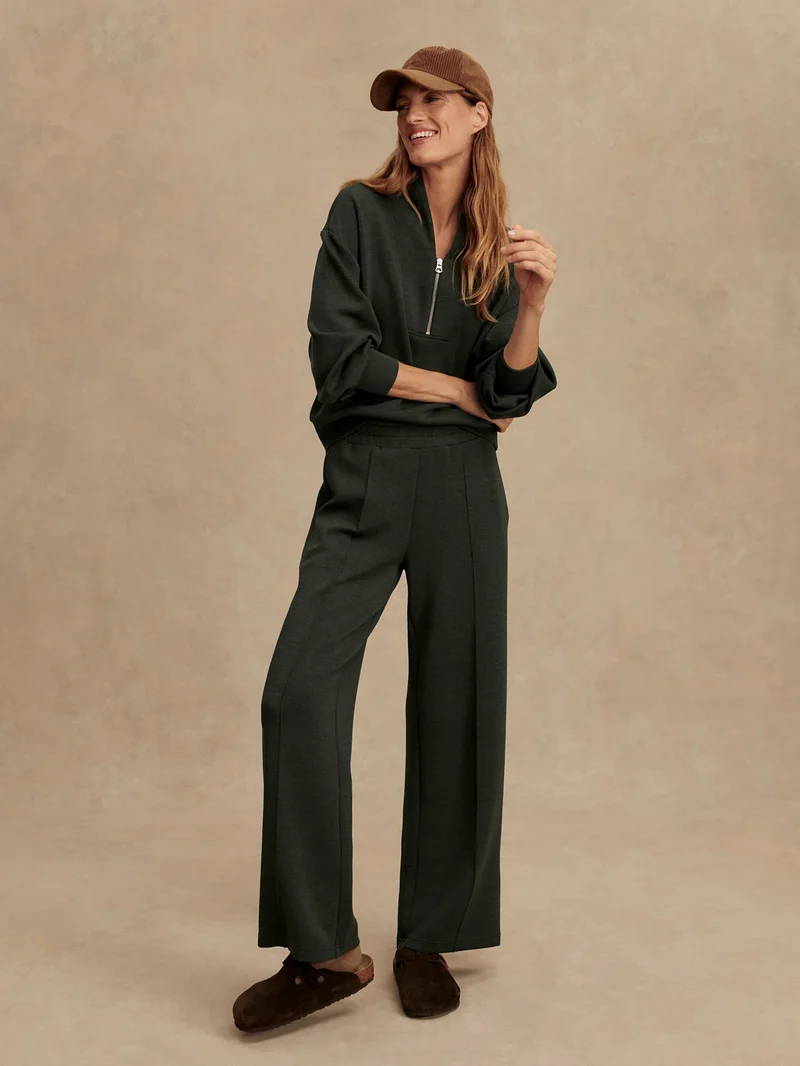 Wide Leg Pant 30" Olive Marl