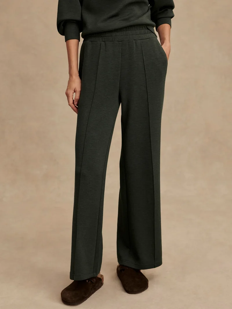 Wide Leg Pant 30" Olive Marl