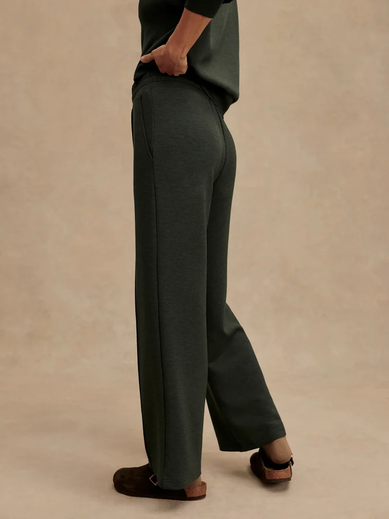 Wide Leg Pant 30" Olive Marl