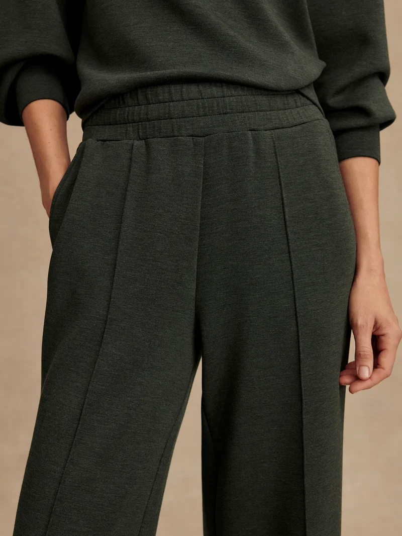 Wide Leg Pant 30" Olive Marl