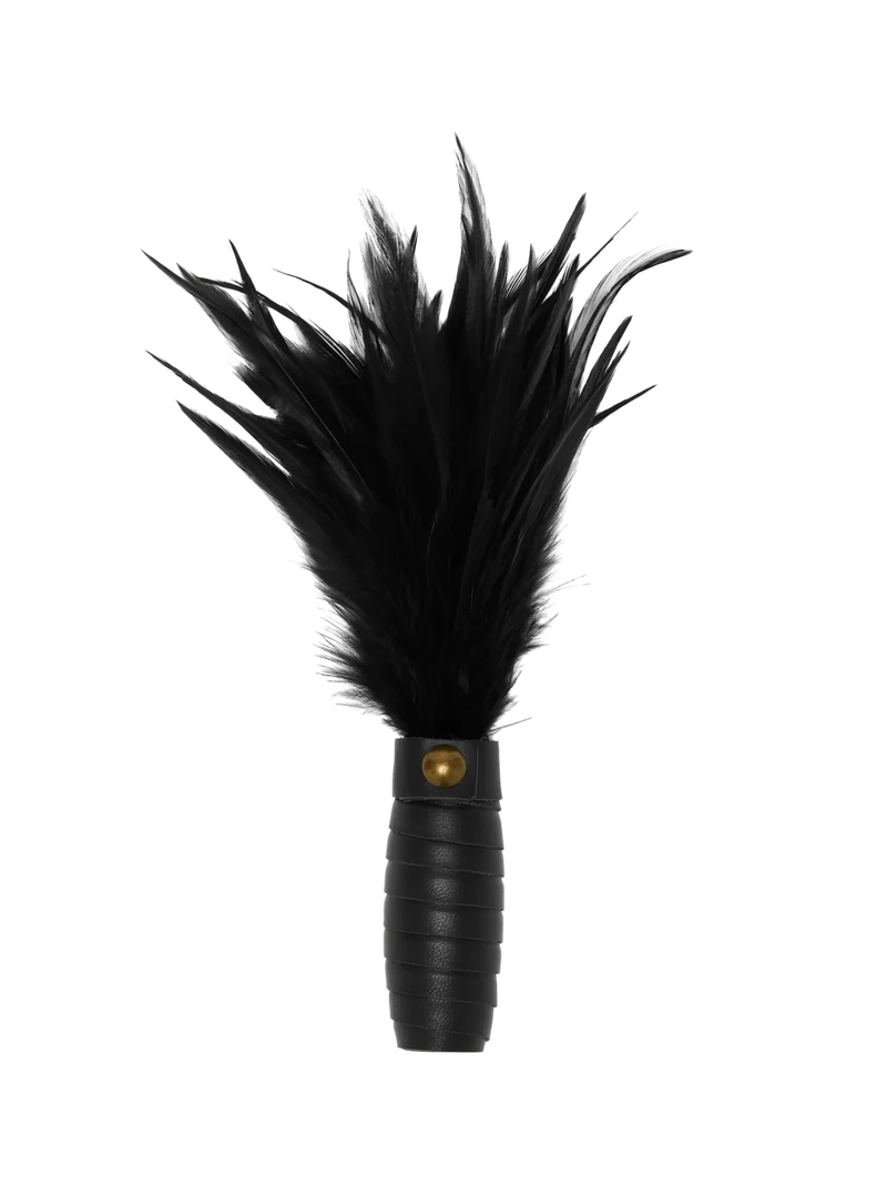 Coco de Mer Black Leather Feather Tickler