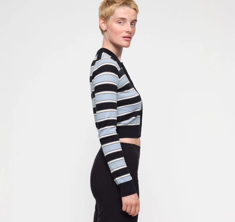 True Knit Fluffy Polo Cardigan