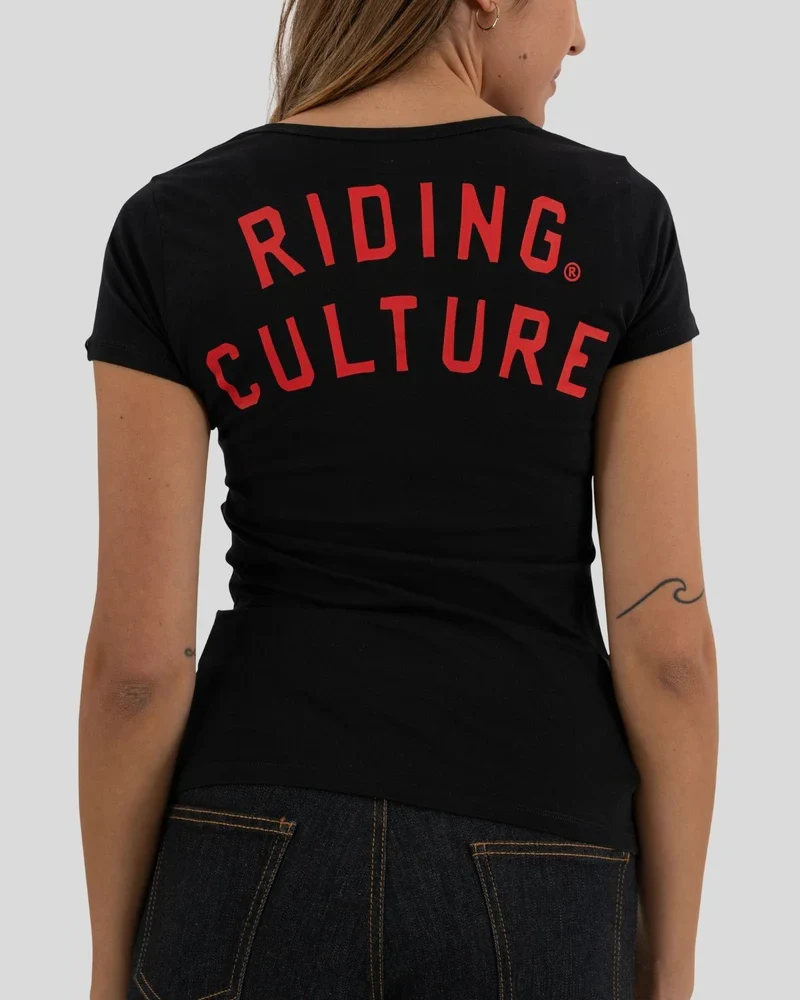 Riding Culture Logo Lady Black T-Shirt Damen