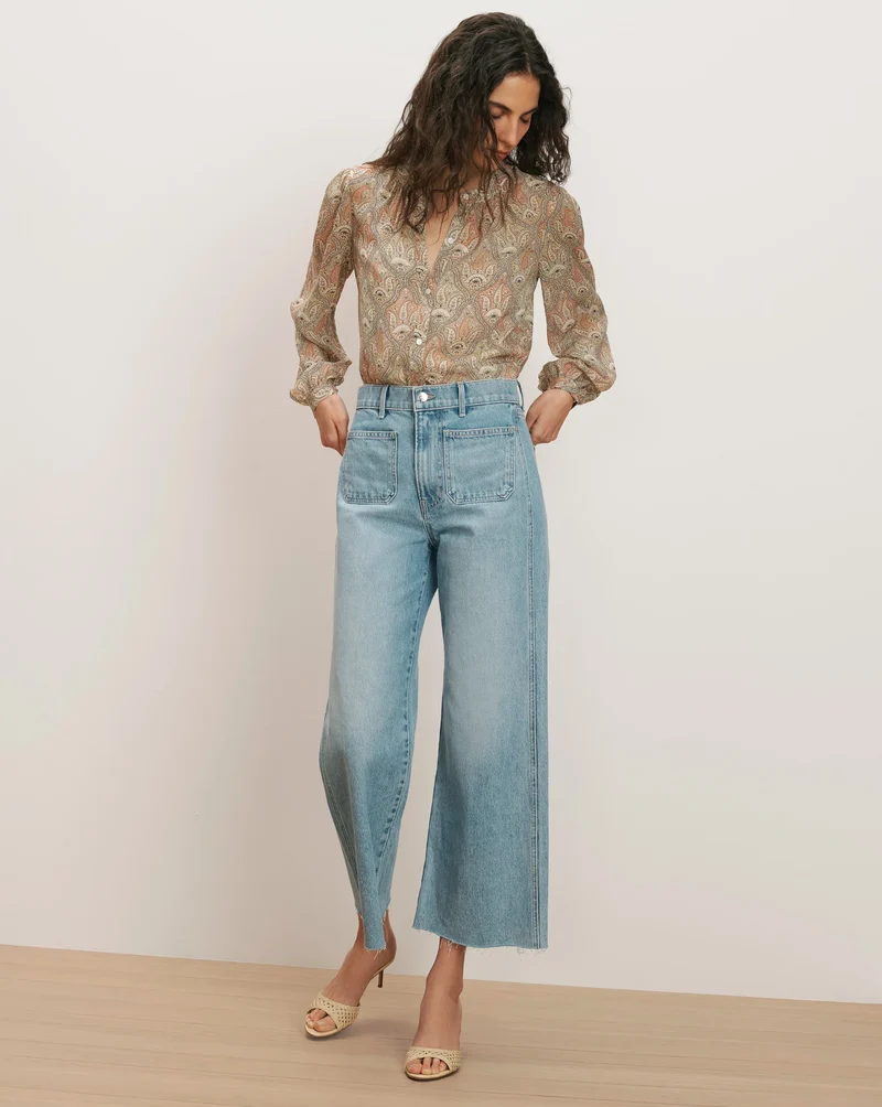 Ashlynn Silk Blouse Stone Khaki