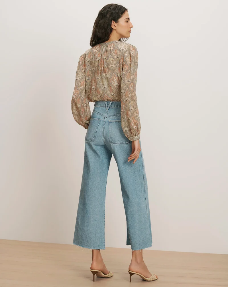 Ashlynn Silk Blouse Stone Khaki