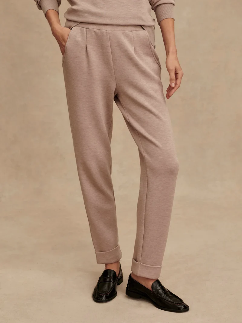 The Rolled Cuff Pant 25" Taupe Marl