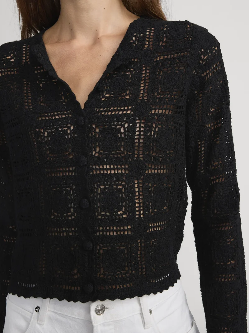 The Crochet Cardi Black