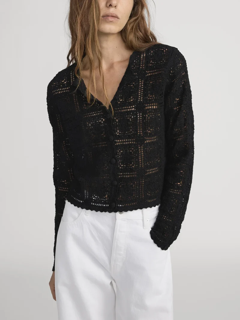 The Crochet Cardi Black