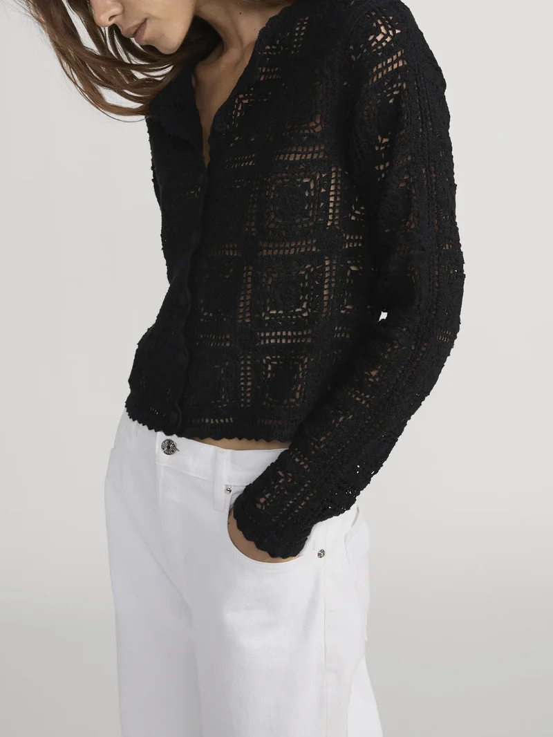 The Crochet Cardi Black