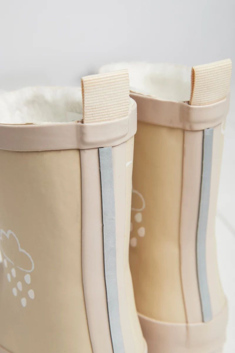 Grass & Air gummistøvler med fleece og farveskift - Beige