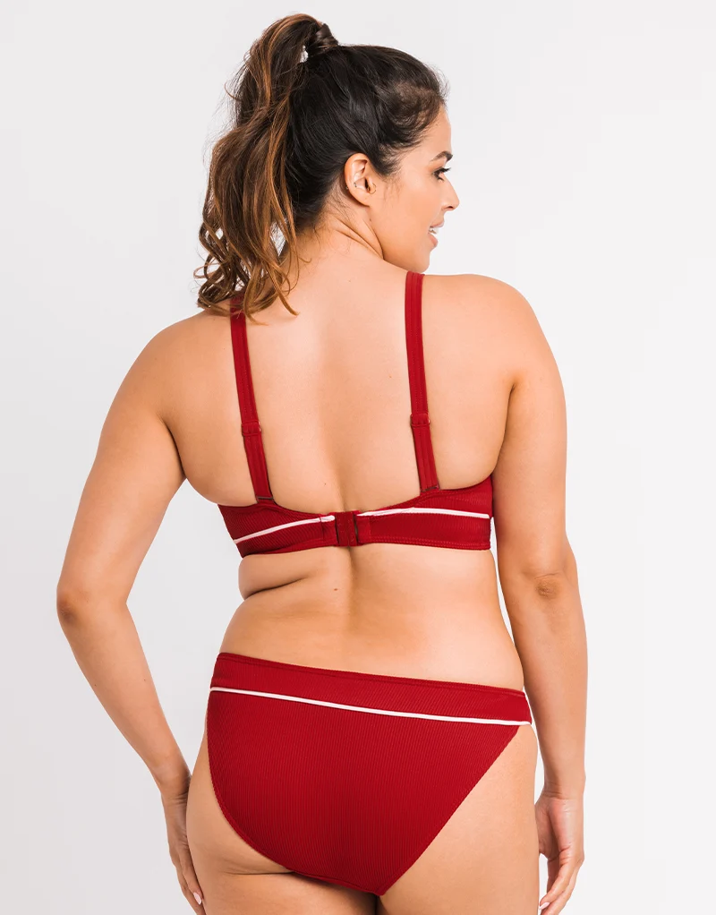 Curvy Kate Poolside Non Wired Triangle Bikini Top Pink/Red
