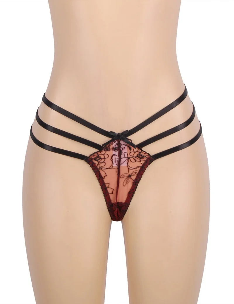 Hellrotes Babydoll aus Netzstoff mit verstellbaren Schulterträgern