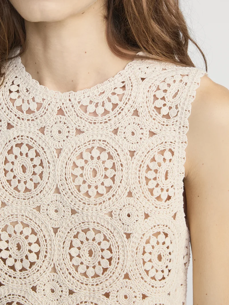 The Crochet Tank Cream