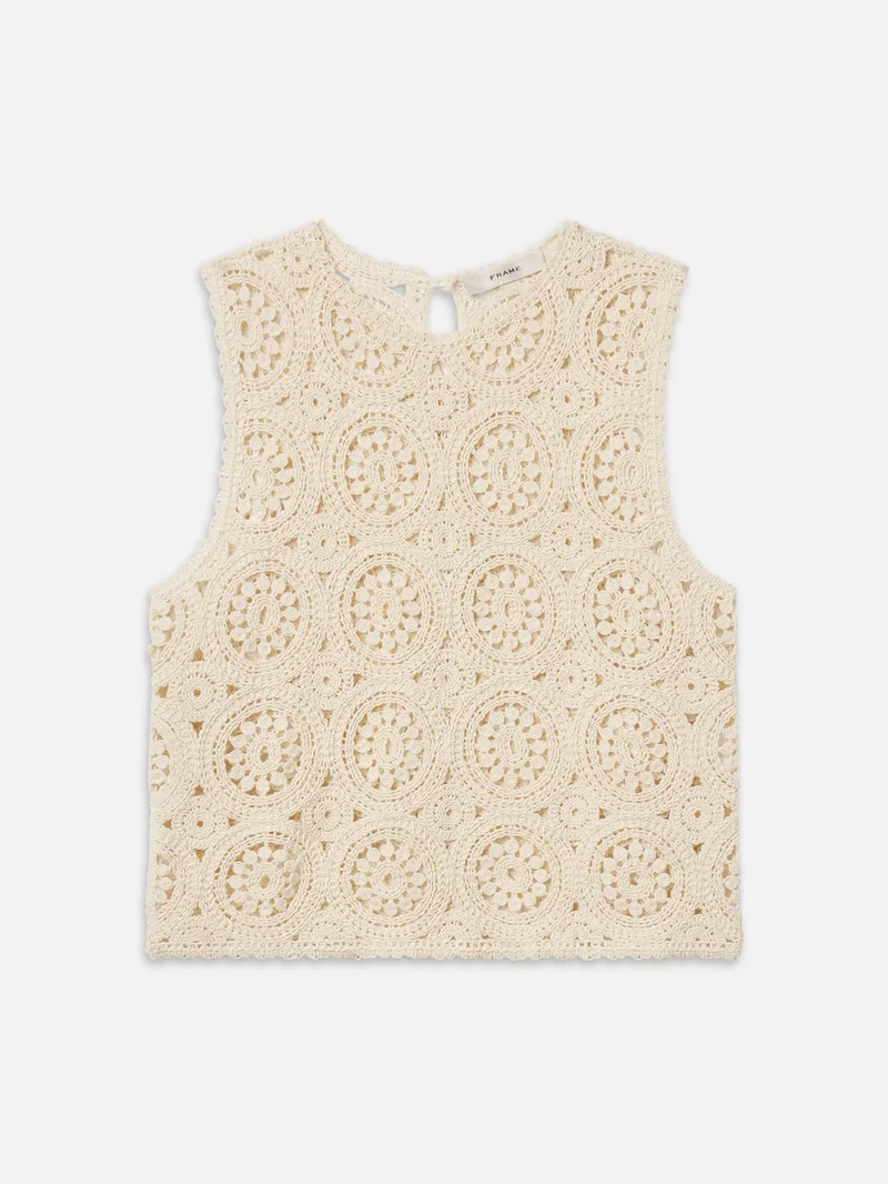 The Crochet Tank Cream