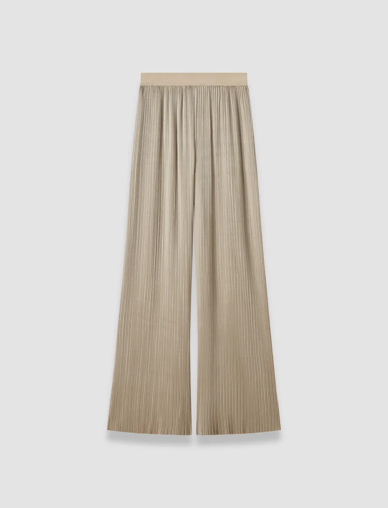 Amber Pleated Satin Trousers Powder