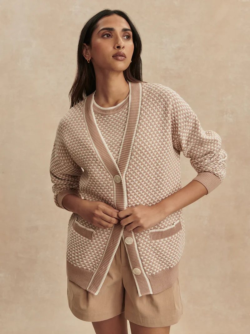 Tarran Knit Cardigan Taupe