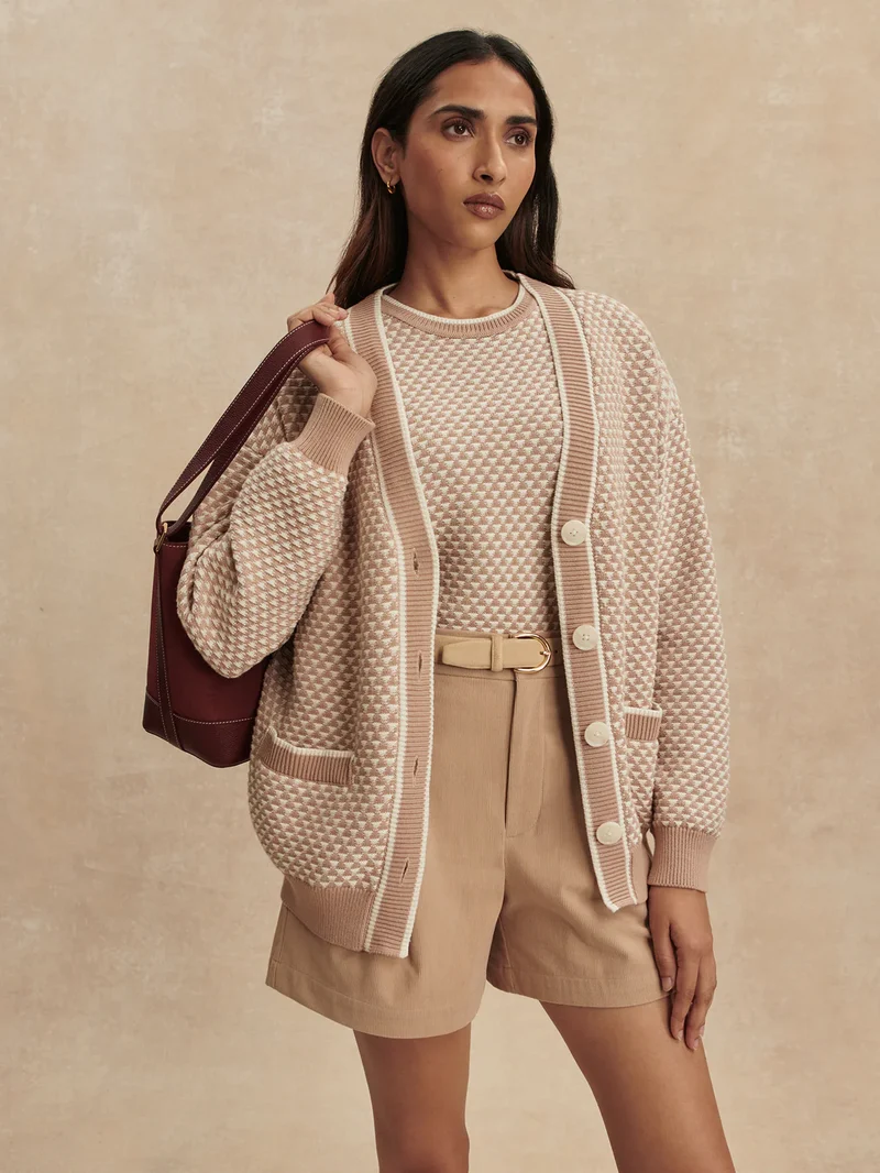 Tarran Knit Cardigan Taupe