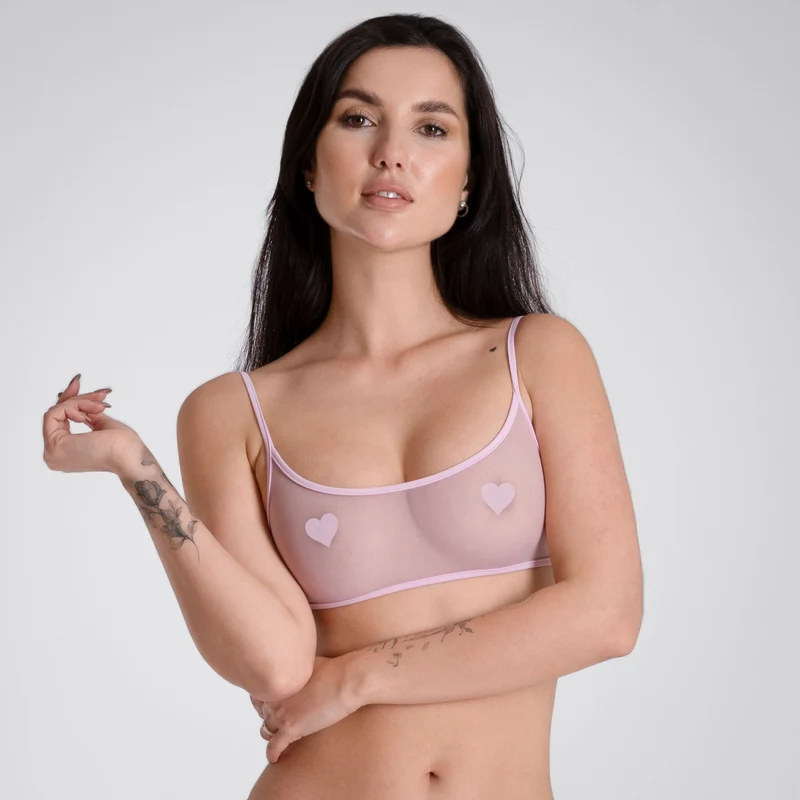 Transparent Rose - Mesh Bralette