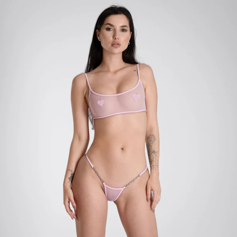 Transparent Rose - Mesh Bralette