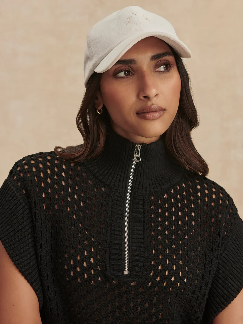 Gaines Half Zip Knit Black