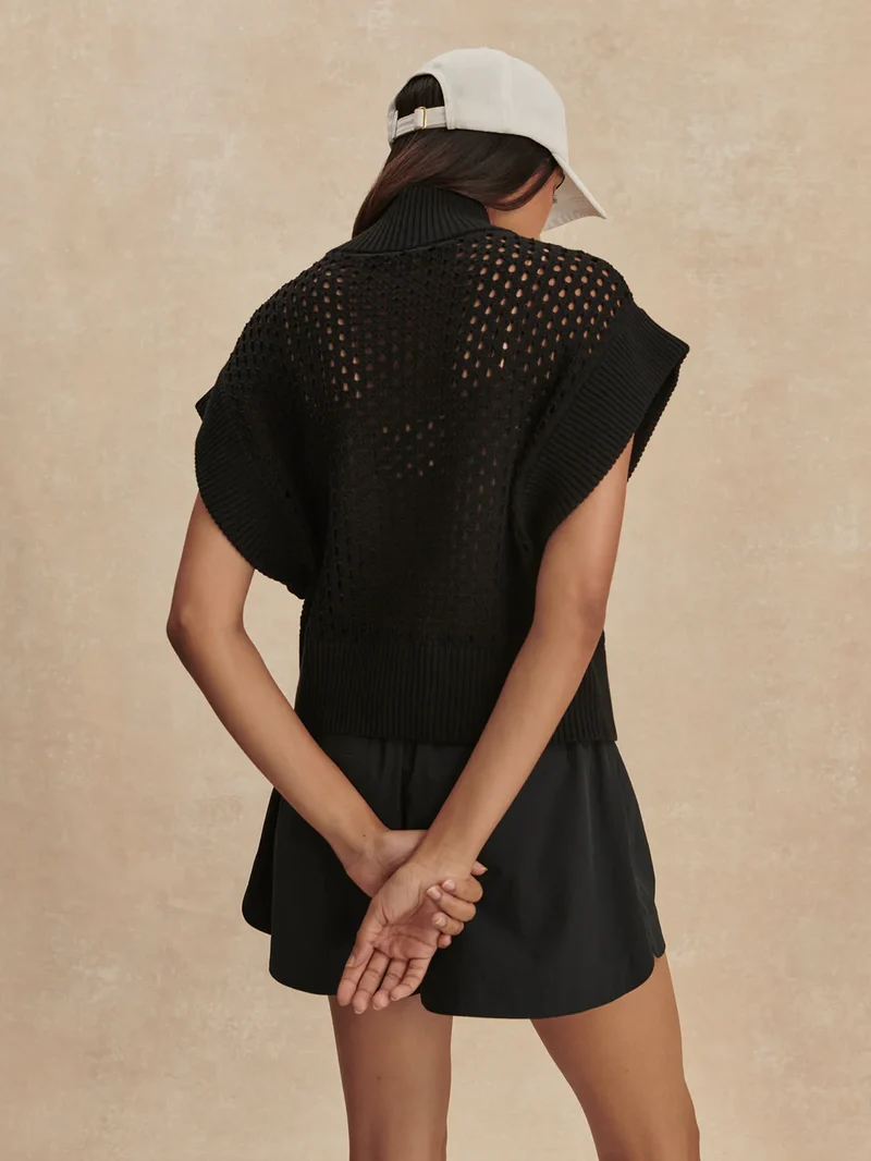 Gaines Half Zip Knit Black
