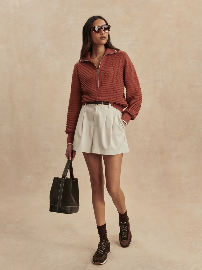 Morwenna Half Zip Knit Maple