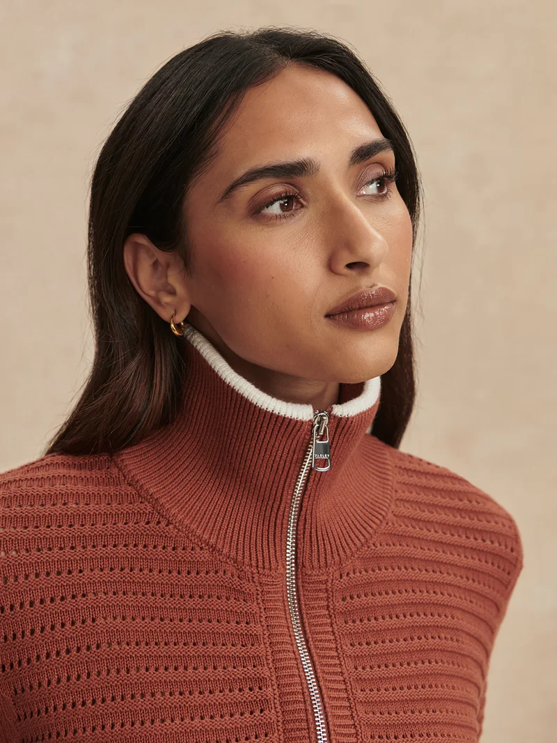 Morwenna Half Zip Knit Maple