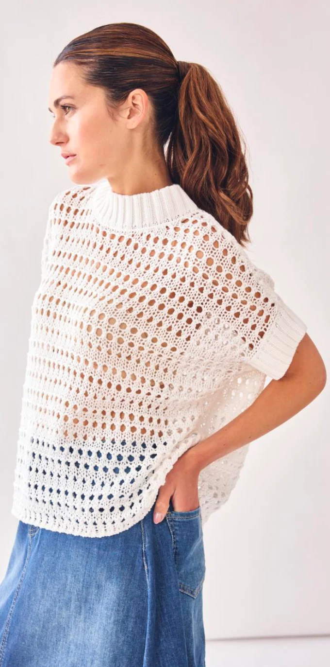 White Cotton Loose Knit C012RL