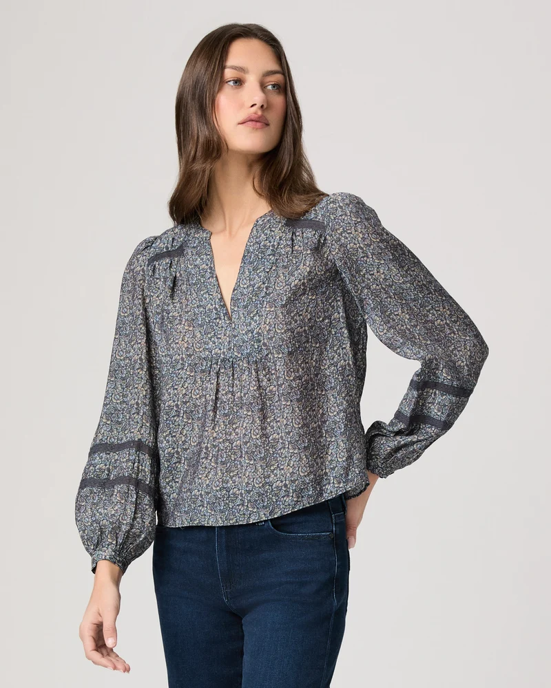 Calgary Blouse Navy Multi